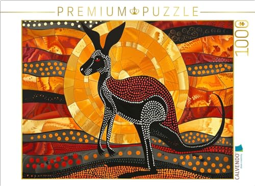 CALVENDO Puzzle Känguru im Sonnenuntergang - im Stil der Kunst der Aborigines | 1000 Teile Lege-Größe 64 x 48 cm Foto-Puzzle für glückliche Stunden CALVENDO Puzzle Känguru im Sonnenuntergang - im Stil der Kunst der Aborigines | 1000 Teile Lege-Größe 64 x 48 cm Foto-Puzzle für glückliche Stunden von CALVENDO