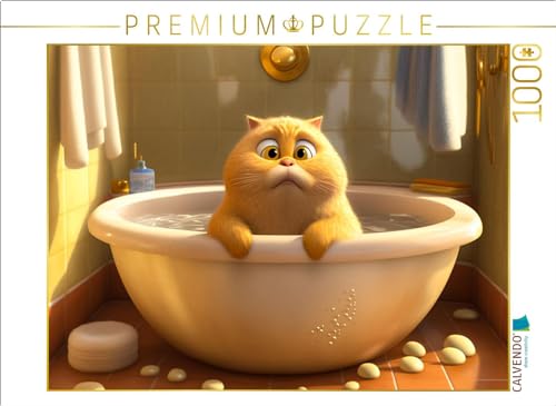 CALVENDO Puzzle Kätzchen in der Badewanne | 1000 Teile Lege-Größe 64 x 48 cm Foto-Puzzle für glückliche Stunden von CALVENDO