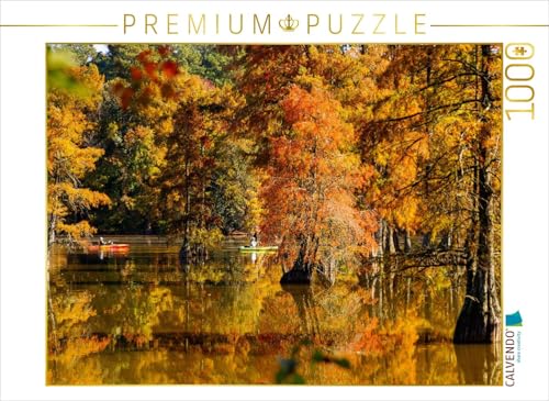 CALVENDO Puzzle Kanufahrer und Sumpfzypressen im Trap Pond State Park – Delaware | 1000 Teile Lege-Größe 64 x 48 cm Foto-Puzzle für glückliche Stunden von CALVENDO