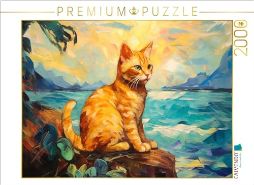 CALVENDO Puzzle Katze Im Stil von Eugene Henri Paul Gauguin | 2000 Teile Lege-Größe 90 x 67 cm Foto-Puzzle für glückliche Stunden von CALVENDO