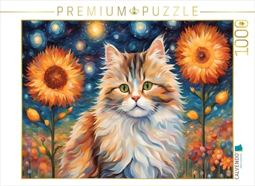 CALVENDO Puzzle Katze gemalt nach Van Gogh mit Blumen | 1000 Teile Lege-Größe 64 x 48 cm Foto-Puzzle für glückliche Stunden CALVENDO Puzzle Katze gemalt nach Van Gogh mit Blumen | 1000 Teile Lege-Größe 64 x 48 cm Foto-Puzzle für glückliche Stunden von CALVENDO