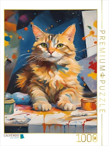CALVENDO Puzzle Katze im Atelier gemalt | 1000 Teile Lege-Größe 48 x 64 cm Foto-Puzzle für glückliche Stunden CALVENDO Puzzle Katze im Atelier gemalt | 1000 Teile Lege-Größe 48 x 64 cm Foto-Puzzle für glückliche Stunden von CALVENDO