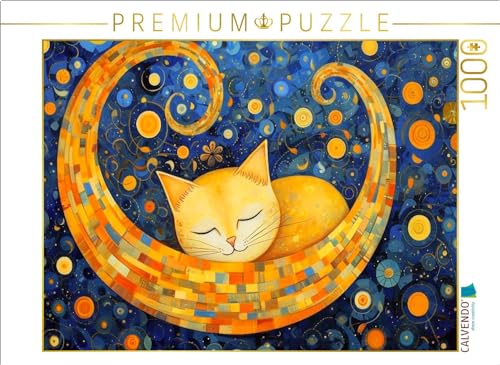 CALVENDO Puzzle Katze im Stil von Gustav Klimt | 1000 Teile Lege-Größe 64 x 48 cm Foto-Puzzle für glückliche Stunden von CALVENDO