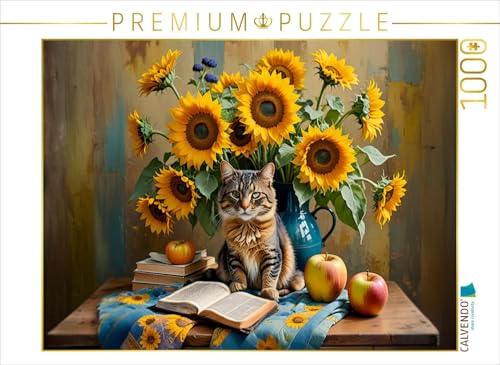CALVENDO Puzzle Katze mit üppigem Sonnenblumenstrauß | 1000 Teile Lege-Größe 64 x 48 cm Foto-Puzzle für glückliche Stunden CALVENDO Puzzle Katze mit üppigem Sonnenblumenstrauß | 1000 Teile Lege-Größe 64 x 48 cm Foto-Puzzle für glückliche Stunden von CALVENDO