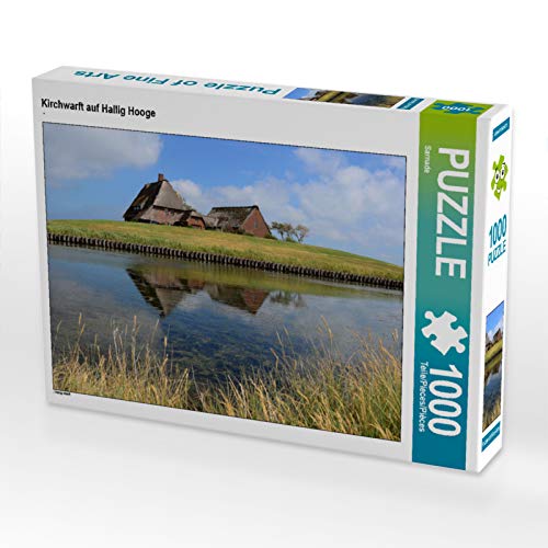 CALVENDO Puzzle Kirchwarft auf Hallig Hooge 1000 Teile Puzzle quer | 1000 Teile Lege-Größe 64 x 48 cm Foto-Puzzle für glückliche Stunden von CALVENDO