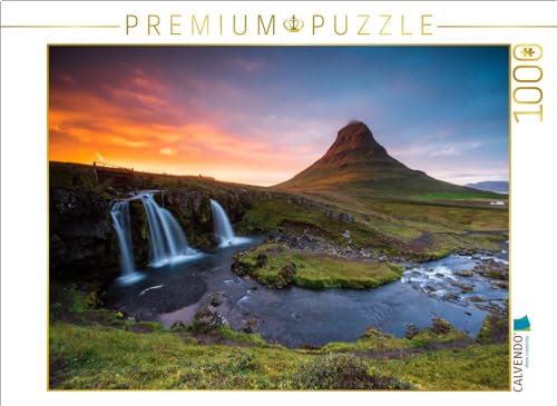 CALVENDO Puzzle Kirkjufell Berg und Wasserfall | 1000 Teile Lege-Größe 64 x 48 cm Foto-Puzzle für glückliche Stunden von CALVENDO