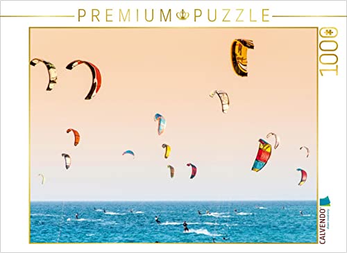 CALVENDO Puzzle Kite-Surfer. Lefkada, Griechenland. 1000 Teile Puzzle quer | Lege-Größe cm Foto-Puzzle für glückliche Stunden von CALVENDO
