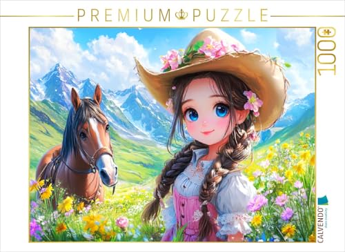 CALVENDO Puzzle Kleines Landmädchen in den Bergen | 1000 Teile Lege-Größe 64 x 48 cm Foto-Puzzle für glückliche Stunden von CALVENDO