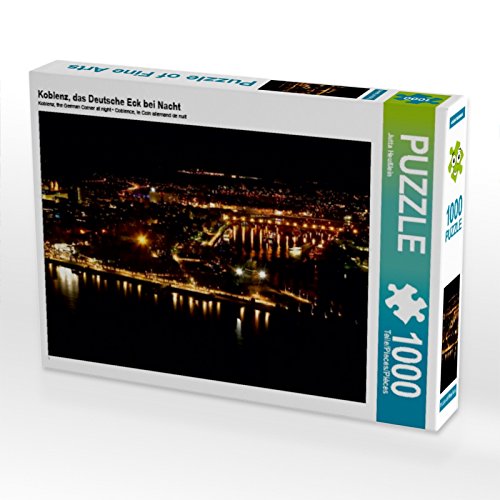 CALVENDO Puzzle Koblenz, das Deutsche Eck bei Nacht 1000 Teile Lege-Größe 64 x 48 cm Foto-Puzzle Bild von Jutta Heußlein von CALVENDO