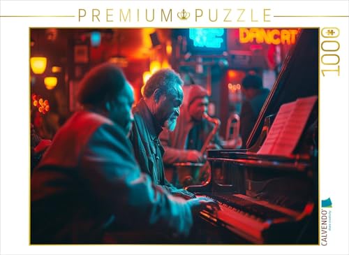 CALVENDO Puzzle Kreatives Spiel im Jazzclub - Klavier Musik | 1000 Teile Lege-Größe 64 x 48 cm Foto-Puzzle für glückliche Stunden von CALVENDO