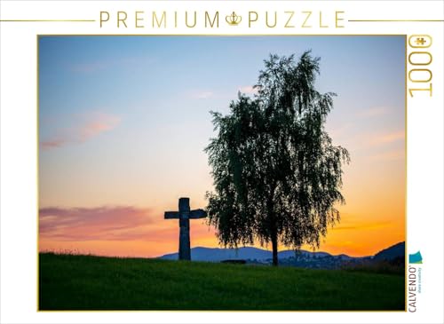 CALVENDO Puzzle Kreuz im Sonnenuntergang 1000 Teile Puzzle quer | Lege-Größe cm Foto-Puzzle für glückliche Stunden von CALVENDO