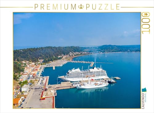 CALVENDO Puzzle Kreuzfahrtschiff im Hafen von Katakolon - Griechenland von Oben | 1000 Teile Lege-Größe 64 x 48 cm Foto-Puzzle für glückliche Stunden von CALVENDO