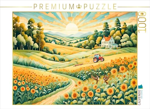 CALVENDO Puzzle Landschaft mit Sonnenblumenfeld im Morgenlicht | 1000 Teile Lege-Größe 64 x 48 cm Foto-Puzzle für glückliche Stunden CALVENDO Puzzle Landschaft mit Sonnenblumenfeld im Morgenlicht | 1000 Teile Lege-Größe 64 x 48 cm Foto-Puzzle für glückliche Stunden von CALVENDO