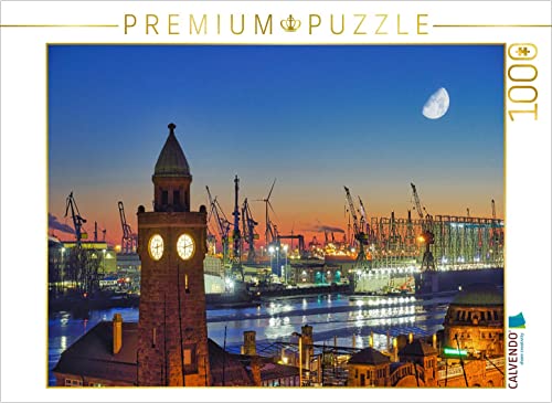 CALVENDO Puzzle Landungsbrücken am Abend 1000 Teile Lege-Größe 64 x 48 cm Foto-Puzzle Bild von Karl Heinz Landwehr von CALVENDO