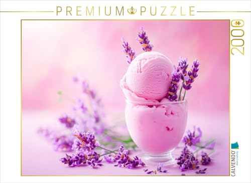 CALVENDO Puzzle Lavendeleis mit Blüten auf Rosa Hintergrund | 2000 Teile Lege-Größe 90 x 67 cm Foto-Puzzle für glückliche Stunden von CALVENDO