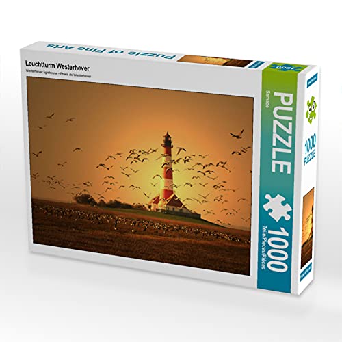 CALVENDO Puzzle Leuchtturm Westerhever 1000 Teile Lege-Größe 64 x 48 cm Foto-Puzzle Bild von Sarnade von CALVENDO