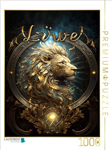 CALVENDO Puzzle Löwe 23. Juli - 23. August | 1000 Teile Lege-Größe 64 x 48 cm Foto-Puzzle für glückliche Stunden von CALVENDO