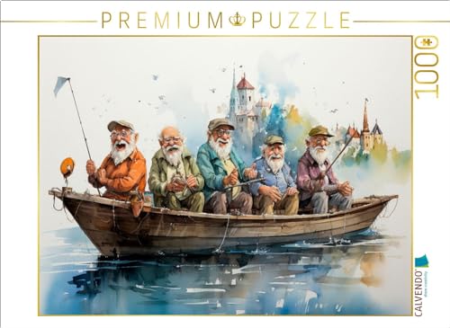 CALVENDO Puzzle Lustige Rentner - Angeltour | 1000 Teile Lege-Größe 64 x 48 cm Foto-Puzzle für glückliche Stunden von CALVENDO