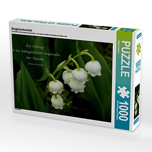 CALVENDO Puzzle Maiglöckchenzitat 1000 Teile Puzzle quer | 1000 Teile Lege-Größe 64 x 48 cm Foto-Puzzle für glückliche Stunden von CALVENDO