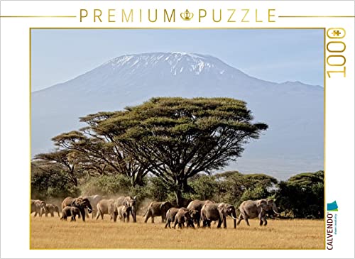 CALVENDO Puzzle Majestätische Tiere vor dem Berg der Berge: Elefanten vor dem Kilimandjaro ! Kenia 1000 Teile Puzzle quer | 1000 Teile Lege-Größe 64 x 48 cm Foto-Puzzle für glückliche Stunden von CALVENDO