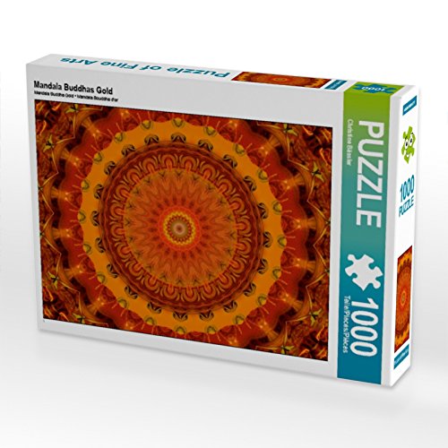 CALVENDO Puzzle Mandala Buddhas Gold 1000 Teile Lege-Größe 64 x 48 cm Foto-Puzzle Bild von Christine Bässler von CALVENDO