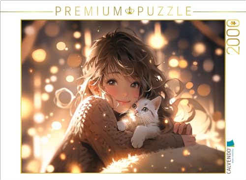 CALVENDO Puzzle Manga Illustration - Mädchen kuschelt mit Katze | 2000 Teile Lege-Größe 90 x 67 cm Foto-Puzzle für glückliche Stunden CALVENDO Puzzle Manga Illustration - Mädchen kuschelt mit Katze | 2000 Teile Lege-Größe 90 x 67 cm Foto-Puzzle für glückliche Stunden von CALVENDO
