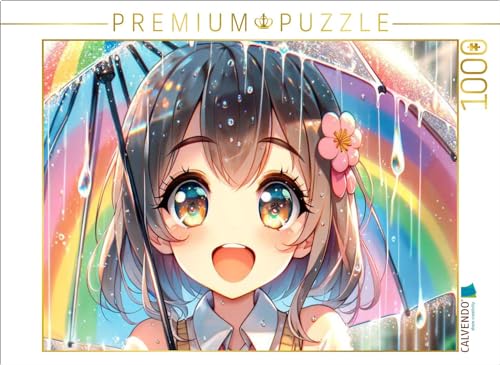CALVENDO Puzzle Manga Mädchen - Regenbogenfreude unter Tropfen | 1000 Teile Lege-Größe 64 x 48 cm Foto-Puzzle für glückliche Stunden CALVENDO Puzzle Manga Mädchen - Regenbogenfreude unter Tropfen | 1000 Teile Lege-Größe 64 x 48 cm Foto-Puzzle für glückliche Stunden von CALVENDO