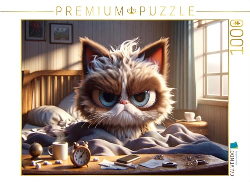 CALVENDO Puzzle Morgendlicher Katzenjammer: Der Weckruf des Lebens | 1000 Teile Lege-Größe 64 x 48 cm Foto-Puzzle für glückliche Stunden von CALVENDO