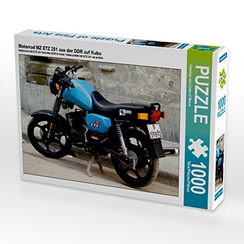 CALVENDO Puzzle Motorrad MZ ETZ 251 aus der DDR auf Kuba 1000 Teile Puzzle quer | Lege-Größe cm Foto-Puzzle für glückliche Stunden von CALVENDO
