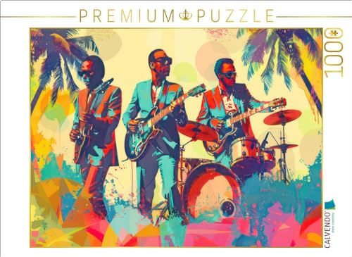 CALVENDO Puzzle Musicians in pop Art Style | 1000 Teile Lege-Größe 64 x 48 cm Foto-Puzzle für glückliche Stunden von CALVENDO