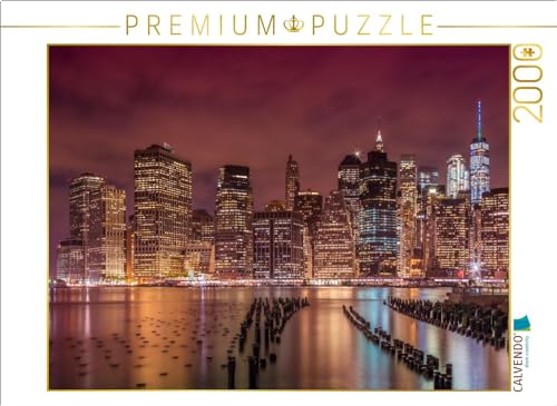CALVENDO Puzzle New York City Impression bei Nacht | 2000 Teile Lege-Größe 90 x 67 cm Foto-Puzzle für glückliche Stunden von CALVENDO