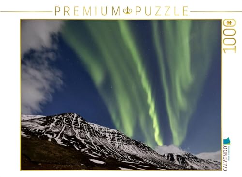 CALVENDO Puzzle Nordlichter über den Bergen des Hochlandes von Island | 1000 Teile Lege-Größe 64 x 48 cm Foto-Puzzle für glückliche Stunden von CALVENDO