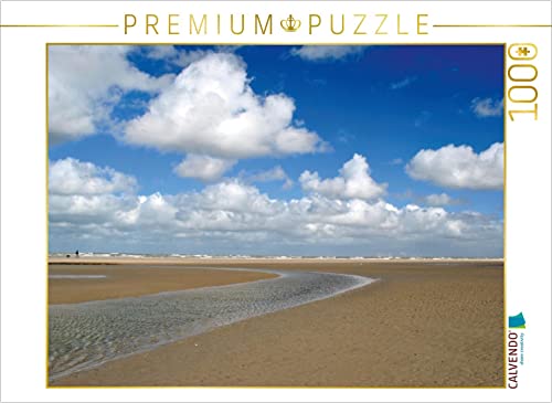 CALVENDO Puzzle Nordseestrand mit Priel und Wolkenhimmel 1000 Teile Lege-Größe 64 x 48 cm Foto-Puzzle Bild von Susanne Herppich von CALVENDO