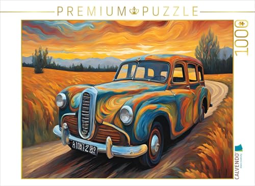 CALVENDO Puzzle Oldtimer im Stil von Van Gogh | 1000 Teile Lege-Größe 64 x 48 cm Foto-Puzzle für glückliche Stunden von CALVENDO