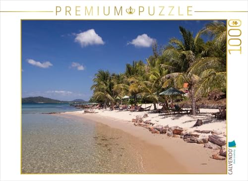CALVENDO Puzzle Palmenstrand am Eco Lodge | 1000 Teile Lege-Größe 64 x 48 cm Foto-Puzzle für glückliche Stunden von CALVENDO