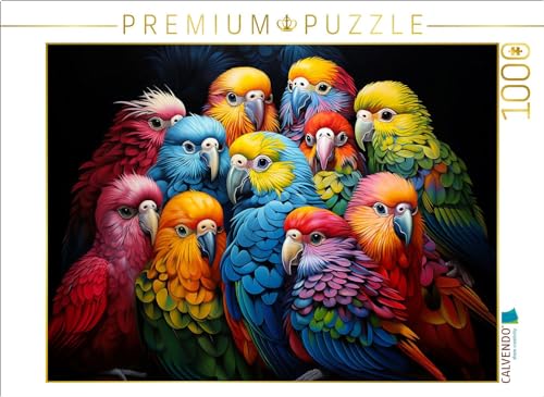 CALVENDO Puzzle Papageien - Illustration vieler Tiere auf einem Bild | 1000 Teile Lege-Größe 64 x 48 cm Foto-Puzzle für glückliche Stunden von CALVENDO
