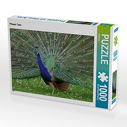 CALVENDO Puzzle Pfauen Tanz 1000 Teile Puzzle quer | 1000 Teile Lege-Größe 64 x 48 cm Foto-Puzzle für glückliche Stunden von CALVENDO