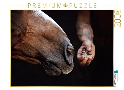CALVENDO Puzzle Pferdemaul küsst Vogelbaby | 1000 Teile Lege-Größe 64 x 48 cm Foto-Puzzle für glückliche Stunden von CALVENDO