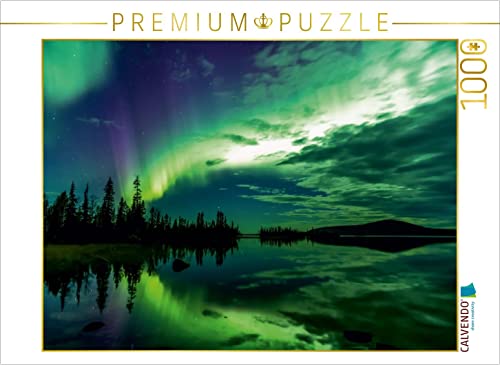 CALVENDO Puzzle Polarlicht über dem Jerisjärvi (Finnland) 1000 Teile Puzzle quer | 1000 Teile Lege-Größe 64 x 48 cm Foto-Puzzle für glückliche Stunden von CALVENDO