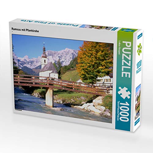 CALVENDO Puzzle Ramsau mit Pfarrkirche 1000 Teile Puzzle quer | Lege-Größe cm Foto-Puzzle für glückliche Stunden von CALVENDO