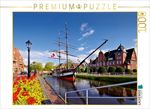CALVENDO Puzzle Rathaus Papenburg und Brigg Friederike 1000 Teile Puzzle quer | 1000 Teile Lege-Größe 64 x 48 cm Foto-Puzzle für glückliche Stunden von CALVENDO
