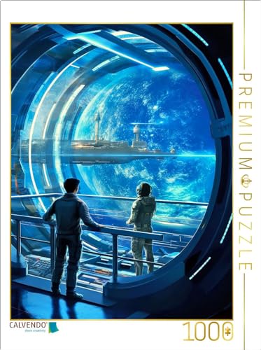 CALVENDO Puzzle Raumstation über einem Planeten | 1000 Teile Lege-Größe 64 x 48 cm Foto-Puzzle für glückliche Stunden von CALVENDO