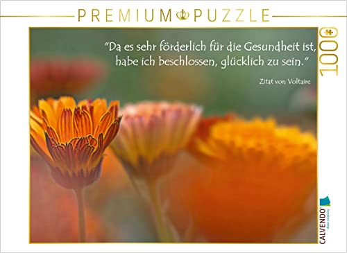 CALVENDO Puzzle Ringelblumen - Zitat von Voltaire 1000 Teile Puzzle quer | 1000 Teile Lege-Größe 64 x 48 cm Foto-Puzzle für glückliche Stunden CALVENDO Puzzle Ringelblumen - Zitat von Voltaire 1000 Teile Puzzle quer | 1000 Teile Lege-Größe 64 x 48 cm Foto-Puzzle für glückliche Stunden von CALVENDO