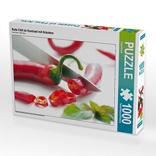 CALVENDO Puzzle Rote Chili im Kontrast mit Kräutern 1000 Teile Puzzle quer | 1000 Teile Lege-Größe 64 x 48 cm Foto-Puzzle für glückliche Stunden CALVENDO Puzzle Rote Chili im Kontrast mit Kräutern 1000 Teile Puzzle quer | 1000 Teile Lege-Größe 64 x 48 cm Foto-Puzzle für glückliche Stunden von CALVENDO