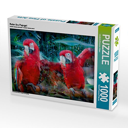 CALVENDO Puzzle Roter Ara Papagei 1000 Teile Puzzle quer | 1000 Teile Lege-Größe 64 x 48 cm Foto-Puzzle für glückliche Stunden von CALVENDO
