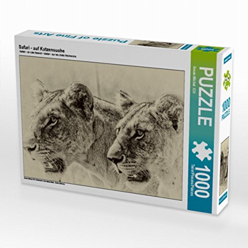 CALVENDO Puzzle Safari - auf Katzensuche 1000 Teile Puzzle quer | 1000 Teile Lege-Größe 64 x 48 cm Foto-Puzzle für glückliche Stunden von CALVENDO