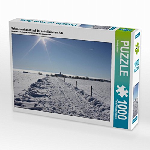 CALVENDO Puzzle Schneelandschaft auf der schwäbischen ALB 1000 Teile Lege-Größe 64 x 48 cm Foto-Puzzle Bild von Dipl.-Kfm. Briehl von CALVENDO