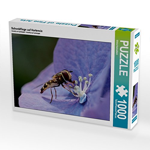 CALVENDO Puzzle Schwebfliege auf Hortensie 1000 Teile Puzzle quer | Lege-Größe cm Foto-Puzzle für glückliche Stunden von CALVENDO