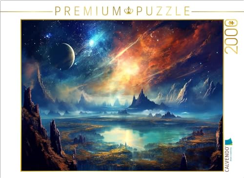 CALVENDO Puzzle Science Fiction - Reise zu fremden Planeten - Wilde Oberfläche | 2000 Teile Lege-Größe 90 x 67 cm Foto-Puzzle für glückliche Stunden von CALVENDO