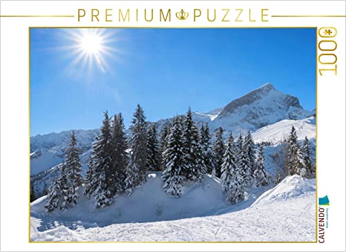 CALVENDO Puzzle Skigebiet Kreuzeck und Alpspitze 1000 Teile Puzzle quer | 1000 Teile Lege-Größe 64 x 48 cm Foto-Puzzle für glückliche Stunden von CALVENDO